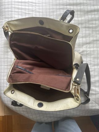 Bolso piel blanco y negro