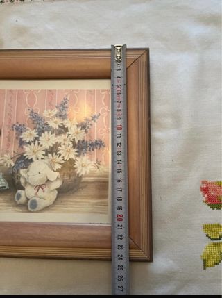 Cuadro infantil con ositos y flores