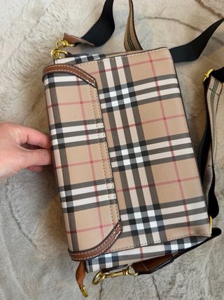 Bolso Burberry Cuadros Beige y Marrón