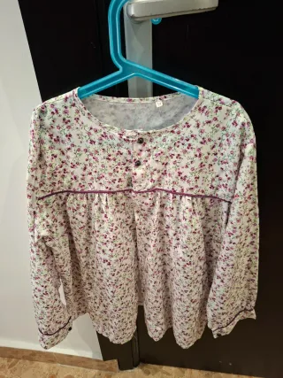 Blusón Fallera Niña Blanco y Morado