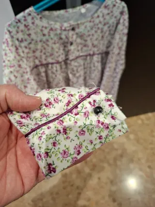 Blusón Fallera Niña Blanco y Morado