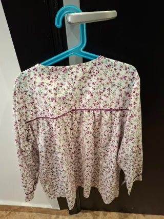 Blusón Fallera Niña Blanco y Morado