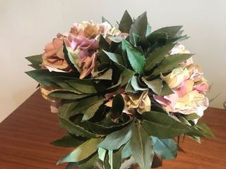 Florero elegante cristal y tela