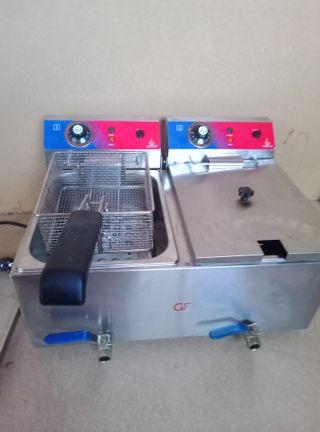 Freidora industrial dos cubetas 8 litros
