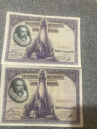 Billetes 100 Pesetas Banco de España 1931