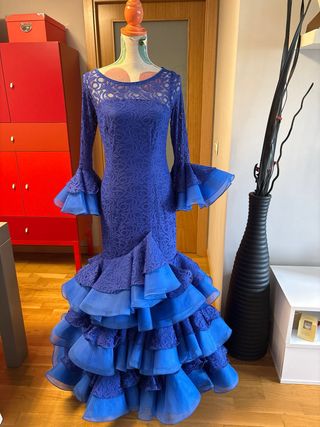 Vestido de flamenca de Paseo azul