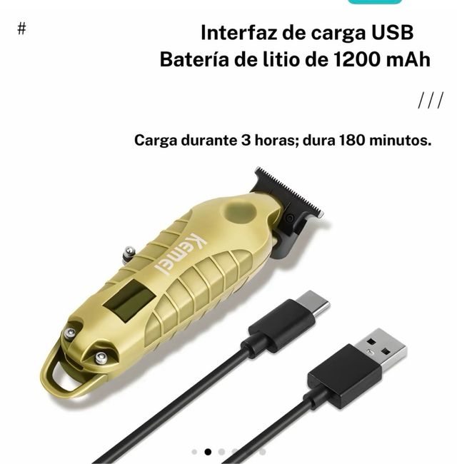 Cortapelos Kemei Profesional Naranja