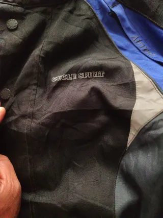 Chaqueta moto negra y azul xl