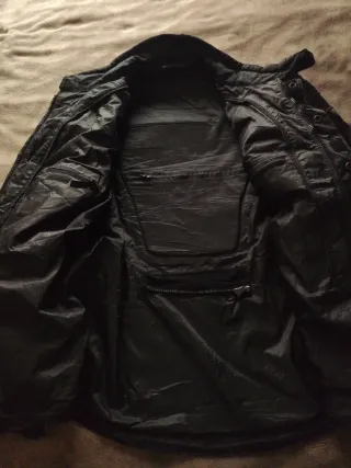 Chaqueta moto negra y azul xl