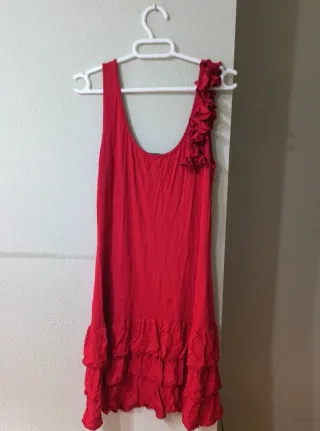 Vestido rojo con volantes