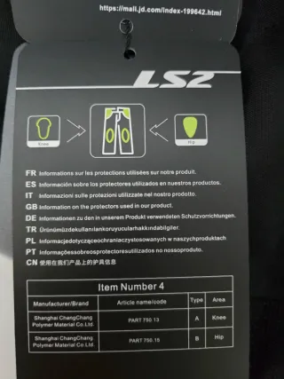 Pantalón Moto Hombre LS2 Negro a estrenar.