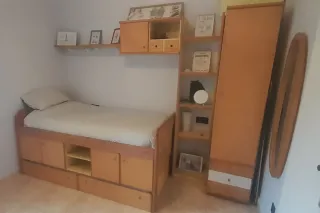 Dormitorio juvenil madera con 2 camas