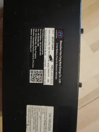 Batería Li-Ion 60V 12Ah Shenzhen Hao Yang