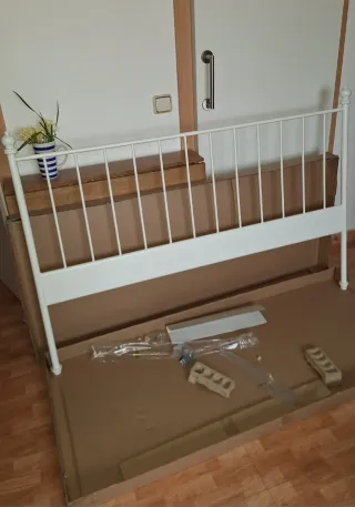 Cabecero o pie de cama metal blanco