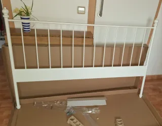 Cabecero o pie de cama metal blanco