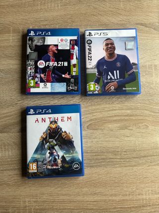 Pack FIFA 21 PS4, FIFA 22 PS5 y Anthem PS4