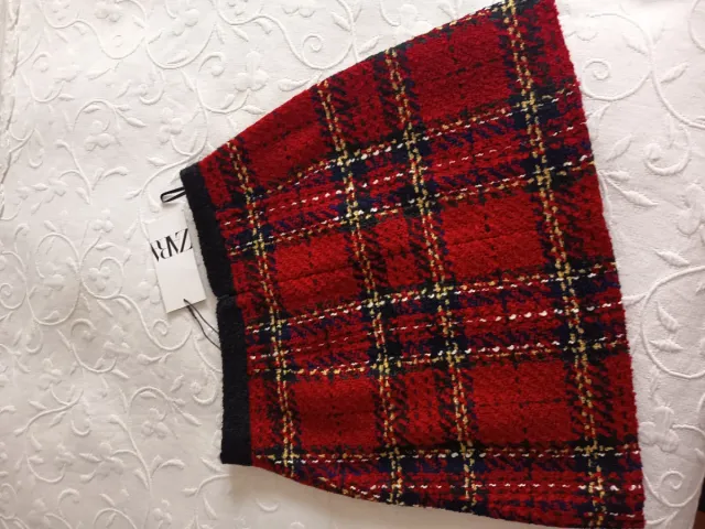 Falda mini estilo Chanel cuadros XS