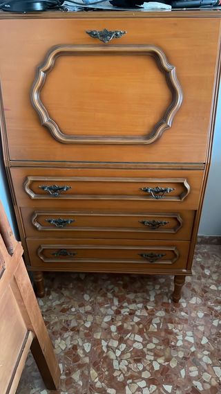 Mueble vintage madera cajonera y tocador