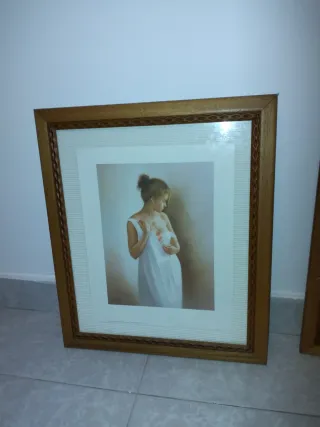 2 Cuadros Marco Madera