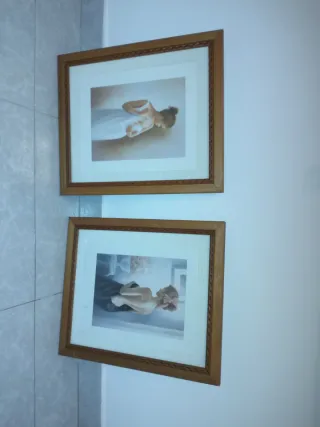 2 Cuadros Marco Madera