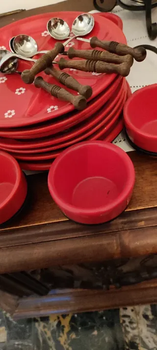 Servizio fondue bourguignonne rosso