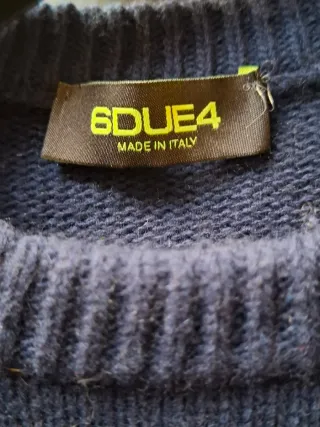 Maglione 6DUE4 blu lana cashmere uomo L