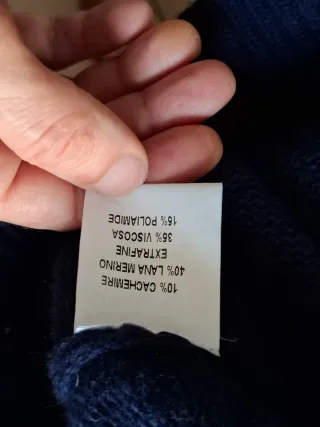 Maglione 6DUE4 blu lana cashmere uomo L