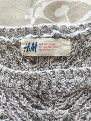 Jersey H&M Gris y Blanco Talla M