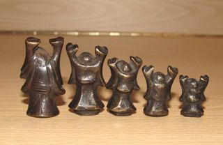 Estuche escala 5 pesa ponderales Buda Birmania XIX