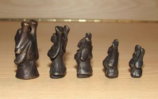 Estuche escala 5 pesa ponderales Buda Birmania XIX