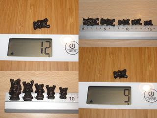 Estuche escala 5 pesa ponderales Buda Birmania XIX