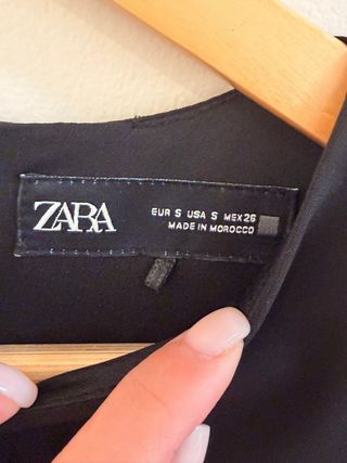 Vestido Midi Zara Negro Cremallera Lateral