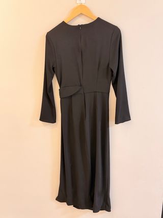 Vestido Midi Zara Negro Cremallera Lateral