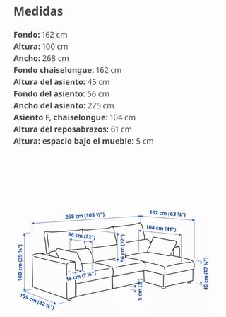 Sofá 3 plazas con chaiselongue Hillared