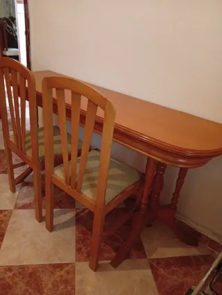 Mesa libro extensible con 3 sillas