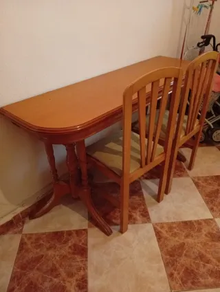 Mesa libro extensible con 3 sillas