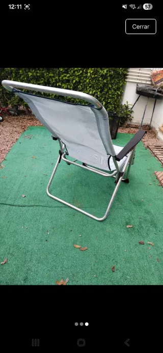 Silla plegable de tela y metal