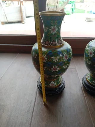 2 Jarrones Chinos Antiguos Florales