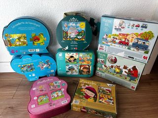 Lote 16 Puzzles Infantiles Goula, Djeco, Janod...