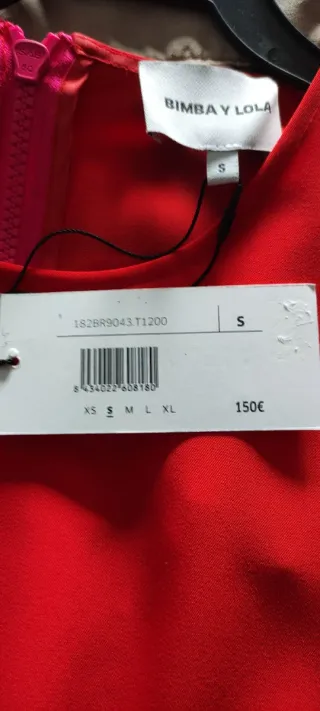 Vestido naranja Bimba y Lola con volante y cremall