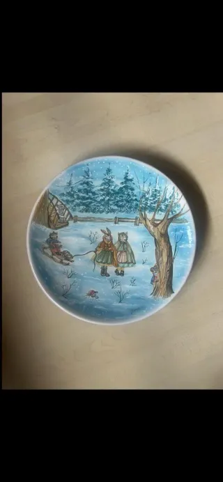 Piatto Beros Winter dipinto a mano
