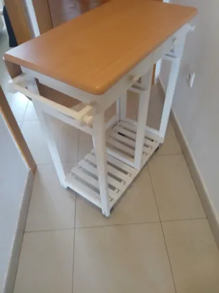 Carro mesa auxiliar plegable