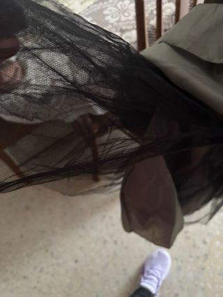 Vestido de fiesta verde y rosa