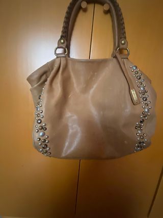 Bolso grande de cuero color camel