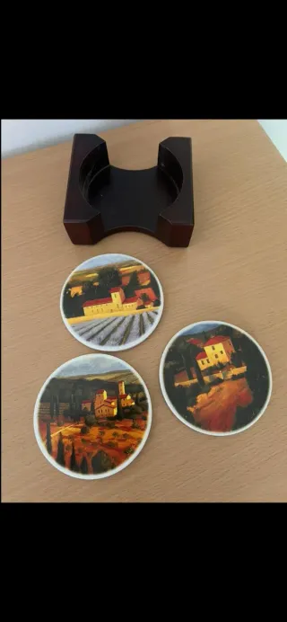 Sottobicchieri ceramica paesaggio toscano