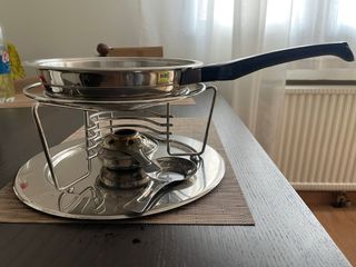 Set Fondue Queso Acero Inoxidable