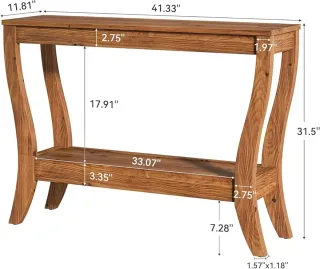 Mesa consola recibidor pasillo nogal