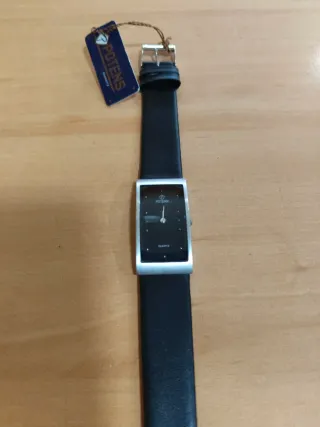 Reloj Potens Mujer Rectangular Negro/Plata