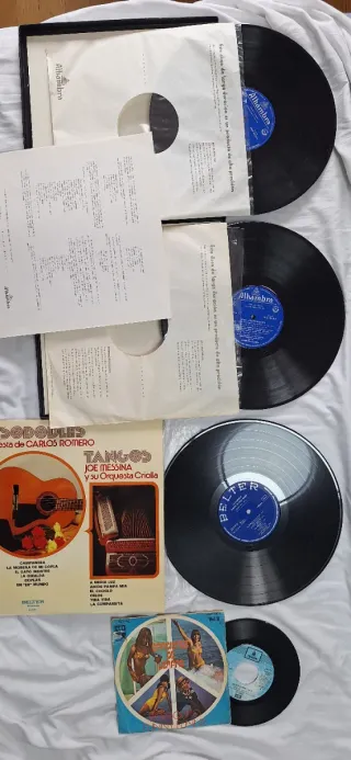 Lote 3 Vinilos Antiguos: Pasodobles, Tangos