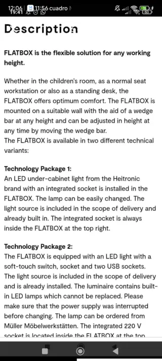 Escritorio plegable Müller  Flatbox Weib